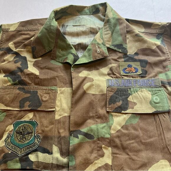Men's Military Coat U.S. Air Force Woodland Camo Size Small Regular - Picture 5 of 11